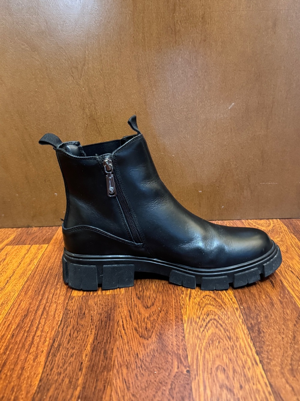 Blondo Paola Black Chelsea Lug Sole Ankle Boots - Waterproof